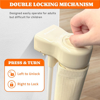 Upgrade 200" Retractable Baby Gates Extra Wide with Reinforced Strips, Mesh Retractable Dog Gate for Garage, 41" Tall Retractable Gate Indoor Outdoor for Pet and Baby-Beige