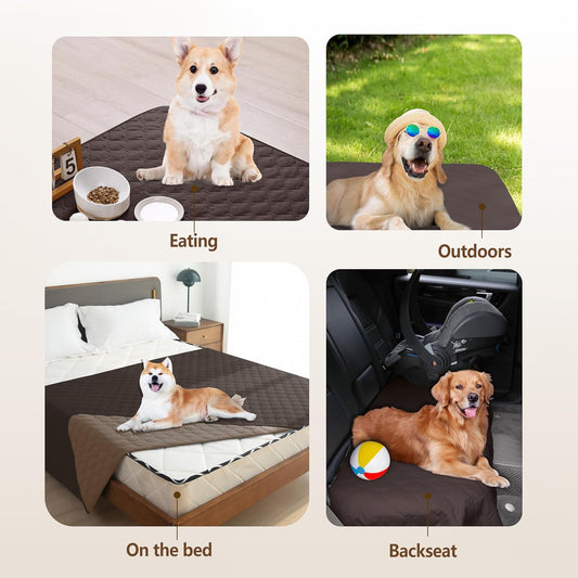 gogobunny 100% Double Sided Waterproof Dog Blanket Soft Pet Bed Cover Reversible Protect Furniture Couch Sofa Car for Puppy Dog Cat (Dark Coffee/Light Coffee, 30x30 Inch (Pack of 1))