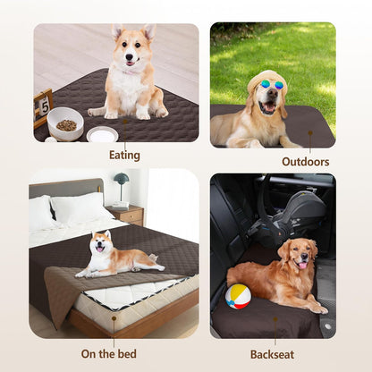 gogobunny 100% Double Sided Waterproof Dog Blanket Soft Pet Bed Cover Reversible Protect Furniture Couch Sofa Car for Puppy Dog Cat (Dark Coffee/Light Coffee, 30x30 Inch (Pack of 1))