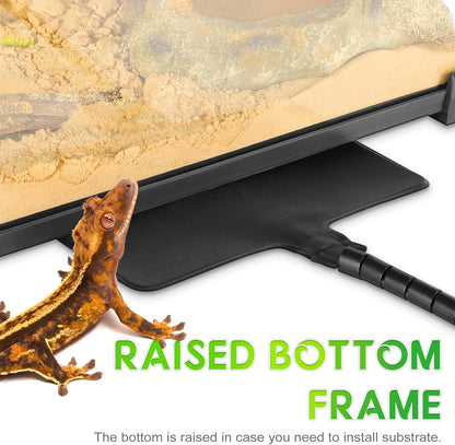 Mini Reptile Glass Terrarium 12"x12"x12" Durable Reptile Habitat Tank with Heat Resistant Aluminum Alloy Frame, Double Swinging Doors with no Jam by Sand and Other Debris - Pawvie