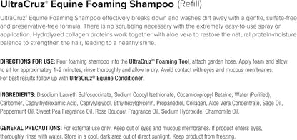 UltraCruz Equine Foaming Horse Shampoo, Conditioner Bundle, 32 oz Each with 16 oz Detangler