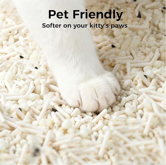 Mixed Tofu & Cassava Cat Litter, Plant-Based Unscented, Fast-Clumping, Dust-Free, Powerful Odor Control with Coconut Carbon, Lightweight, Low Tracking for Cat Owners