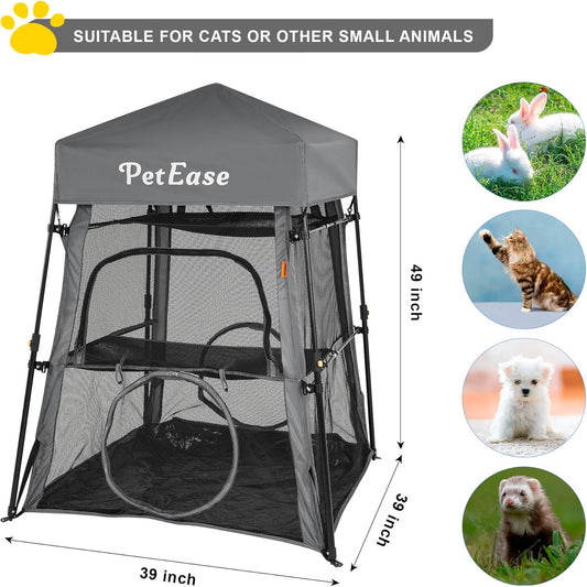 Cat Tower Tent,Outdoor Patio Cat Enclosures with Breathable Mesh,Indoor Playpen Portable Exercise Tent
