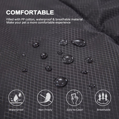 BDEUS 43x25In Large Size Outdoor Dog Bed, Waterproof & Portable Camping Travel Pet Mat, Easy to Clean, Washable Odor Resistant Pet Cooling Pad (Black)