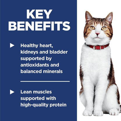 Hill's Science Diet Adult 7+, Senior Adult 7+ Premium Nutrition, Dry Cat Food, Chicken Recipe, 4 lb Bag