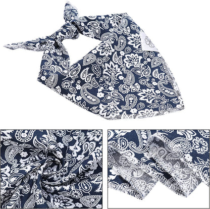 E-Clover Dog Bandanas Boy & Matching Scrunchie Set Dog Bandana Scarf Bibs with Bow Scrunchies for Medium Large Dogs Pet Owner Mom Boho