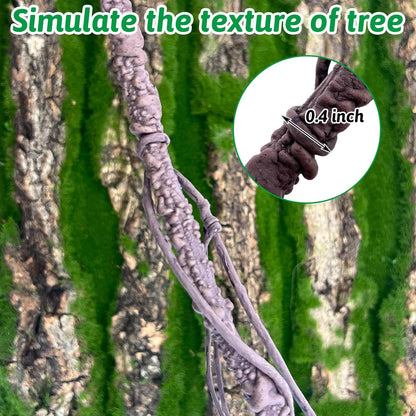 VCEPJH Long Reptile Vines Terrarium Plants 118 Inches Flexible Climbing Branch Snake Tank Accessories Greenery Habitat Decor for Bearded Dragon Chameleon Gecko Frog Lizard (S)