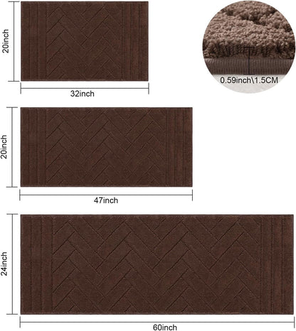 Tindbea Dog Mat for Muddy Paws,Absorbs Moisture Dirt Non-Slip Washable Mud Mat for Dogs,Soft Rubber Backing Front Inside Pet Rug for Entryway, Mud Dog Paws, Patio(20"x48",Coffee)