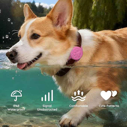 for Airtag Dog Collar Holder, Dog Airtag Holder Waterproof, Lightweight & Soft Silicone Air Tag Case for Pet Collars, Works with Multiple Tracker Tag Products (Black1+Pink1, 2 Pack)
