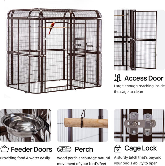 wonline Parrot Cages for Large Birds Outdoor Extra Large Bird Cage with Bird Cage and Perch, Suitable for Macaws Canaries Parrots Budgie Lovebirds
