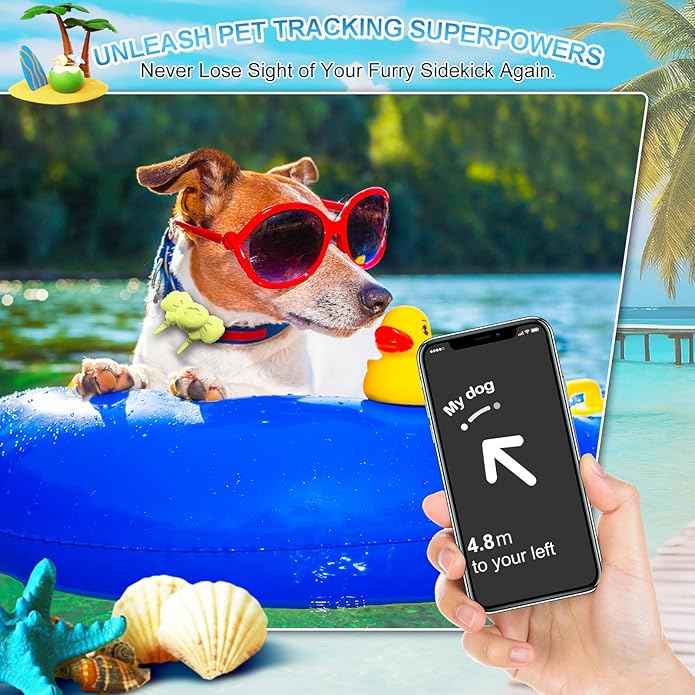 Airtag Dog Collar Holder - Silicone IPX8 Waterproof Airtag Cat Collar - Secure and Stylish, Adjustable Strap Fits All Widths