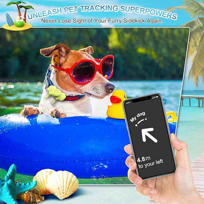 Airtag Dog Collar Holder - Silicone IPX8 Waterproof Airtag Cat Collar - Secure and Stylish, Adjustable Strap Fits All Widths