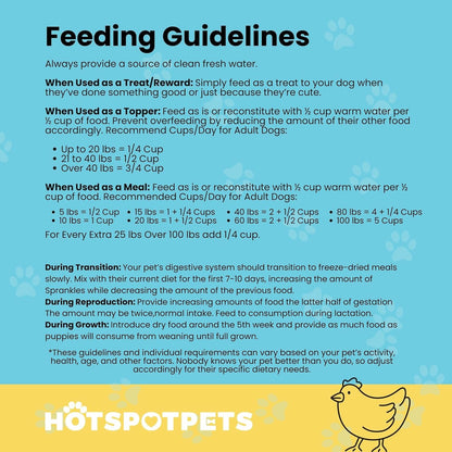 Freeze Dried Raw Chicken Meal Toppers for Dogs - Single Protein,All Natural, Grain-Free- Perfect for Training, Topper or Snack - Made in USA - (Chicken Meal Toppers) 1LB Bag (500+ pcs)