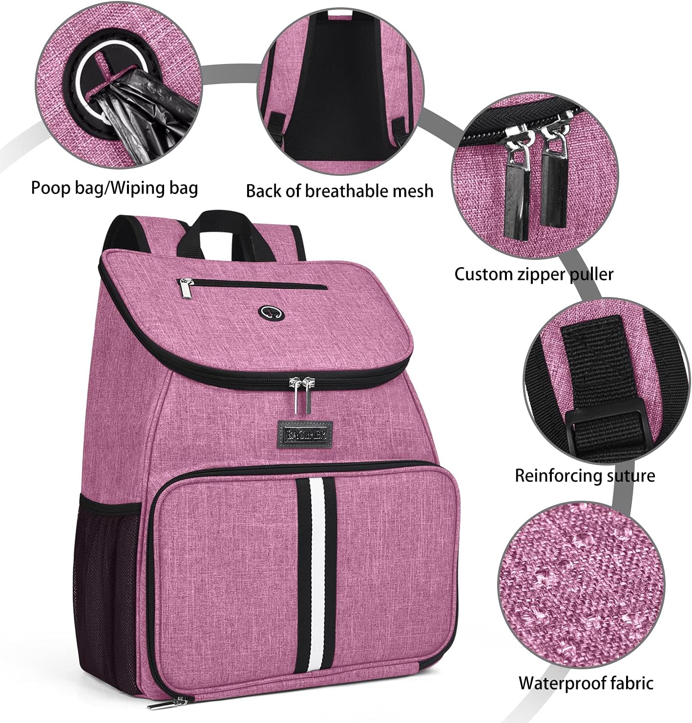 BAGLHER丨Dog Travel Bag, Airline Approved Pet Supplies Backpack, Dog Travel Backpack with 2 Silicone Collapsible Bowls and 2 Food Baskets - Pawvie