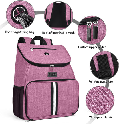 BAGLHER丨Dog Travel Bag, Airline Approved Pet Supplies Backpack, Dog Travel Backpack with 2 Silicone Collapsible Bowls and 2 Food Baskets - Pawvie