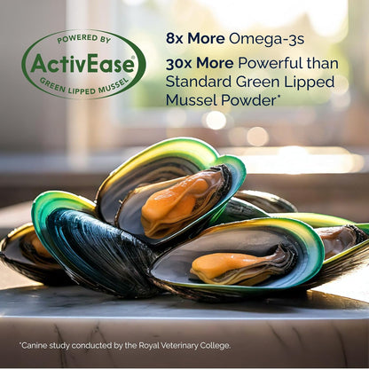 Yumove Hip & Joint Supplement for Dogs with Glucosamine, Hyaluronic Acid, Green Lipped Mussel & Omega 3 Joint Supplement - Regular or Advanced Strength (180ct, Advanced Vet Strength Soft Chews)