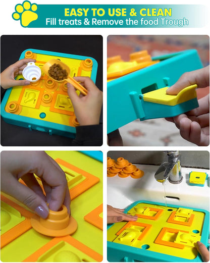 Dog Puzzle Toy Mental Stimulation - Level 3 in 1 Dogs Food Puzzles Toys, Dog Treat Puzzle Feeder (Advanced-Blue Board)