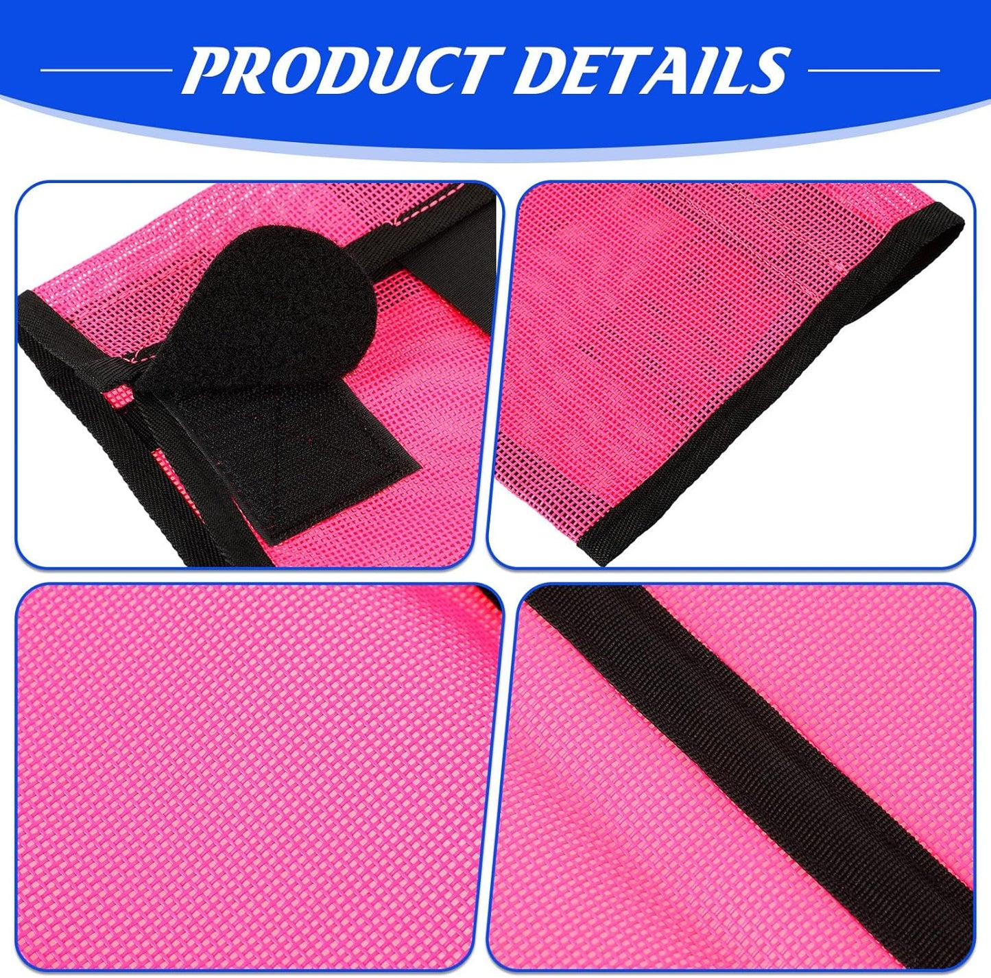 8 Pcs Mesh Fly Boots for Horse Breathable Mesh Horse Boots Protective Horse Leg Wraps Horse Leggings for Preventing Flies and Mosquitoes Bites (Light Pink, Dark Pink)