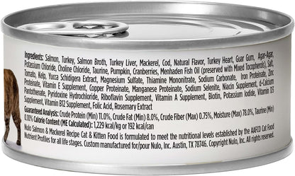 Nulo Salmon & Mackerel Recipe Pate Wet Canned Cat Food, 5.5 Ounce (Pack of 24)