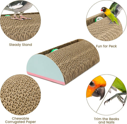 Parrot Cardboard Toy with Jingle Bells Bird Cage Perches Toy for Small to Regular Parrot Toys Bird Amazon, Grey Parrots, Parakeets,Macaw