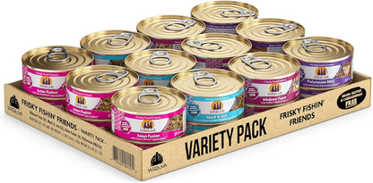 Weruva Classic Cat Food, Variety Pack, Frisky Fishin' Friends Wet Cat Food, 5.5oz Cans (Pack of 24)