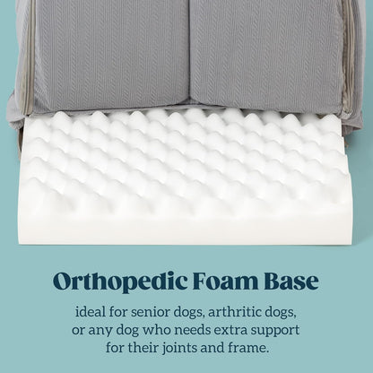 Orthopedic Dog Bed House - Dog House Indoor with Egg-Crate Foam - Tent Bed with Waterproof Lining & Nonskid Bottom, Ideal for Small Breeds & Fits 24-Inch Crate - 23"x16", Charcoal