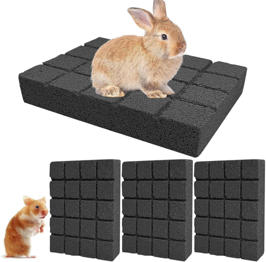 Hamiledyi 4PCS Rabbit Scratching Pads Bunny Lava Grinding Claw Pads Small Animal Foot Pads Hamster Scratch Board Chew Toys for Gerbil Chinchilla Hedgehog Guinea Pig Cage Accessories