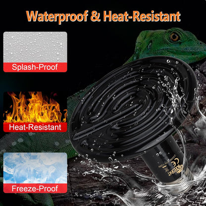 High Power 250 Watts Ceramic Heat Emitter for Reptiles, Tortoise, Snakes, Lizards, Bearded Dragon, Geckos, Amphibians and Chick & Quail Brooder