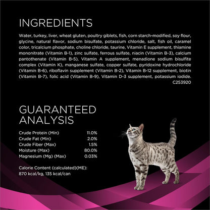 Pro Plan Veterinary Diets Purina UR Urinary St/Ox Savory Selects Feline Formula Turkey & Giblet Recipe in Sauce Wet Cat Food - (Pack of 24) 5.5 oz. Cans