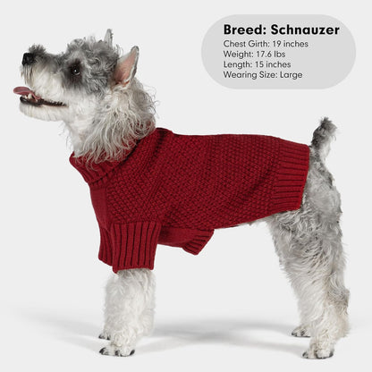 cyeollo Small Dog Sweater Warm Turtleneck Knitted Pet Winter Dog Clothes with Leash Hole Puppy Sweaters for Small Dogs