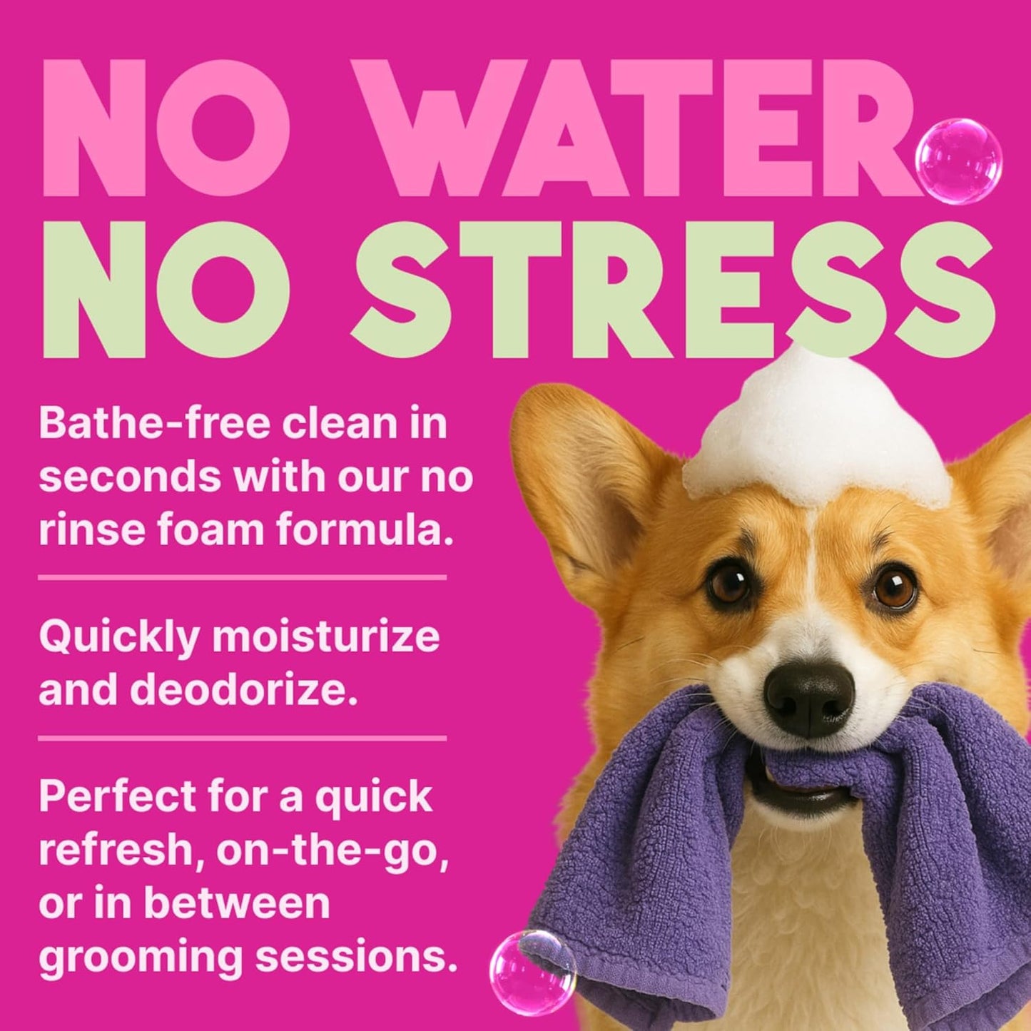 TropiClean No Rinse Waterless Dog Shampoo | Detangling and Deodorizing Dry Shampoo for Smelly Pets | Moisturizes Dry Skin | USA Made | Berry Scent | 7.4oz
