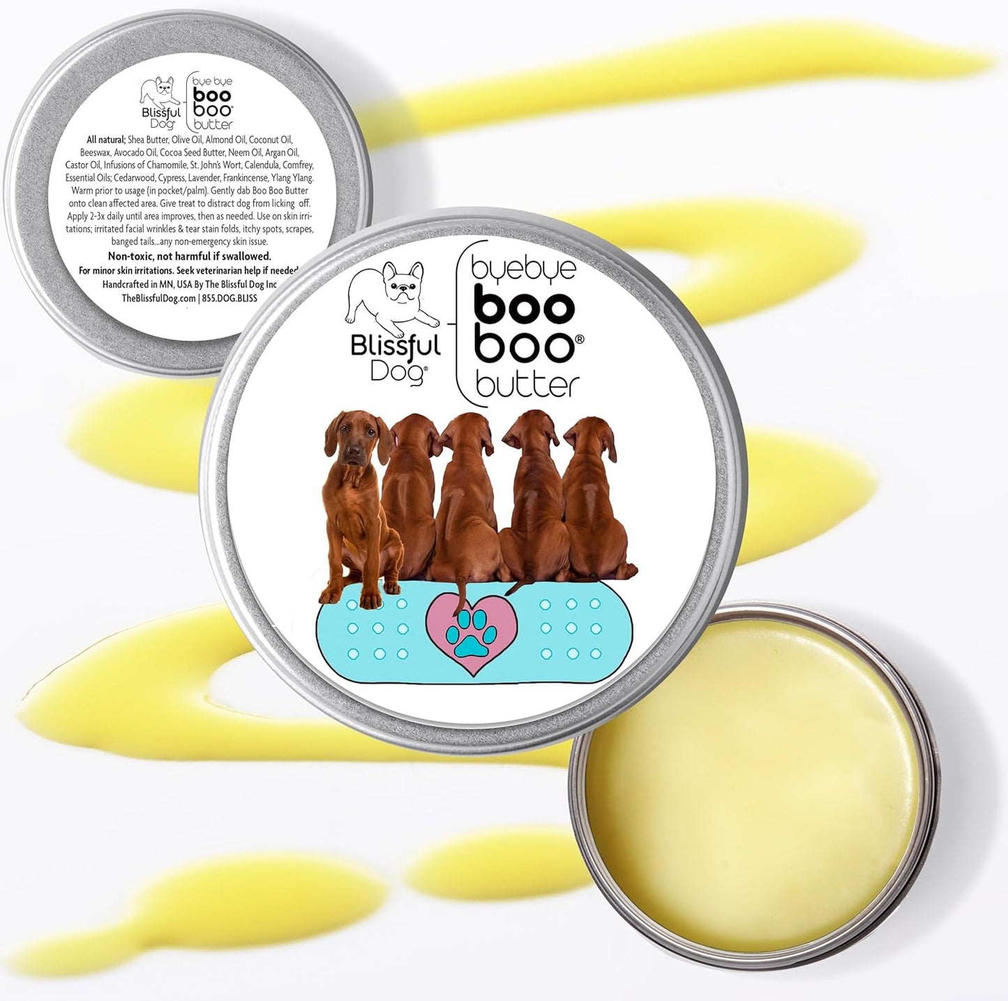The Blissful Dog 4 oz TIN Rhodesian Ridgeback Booboo Butter