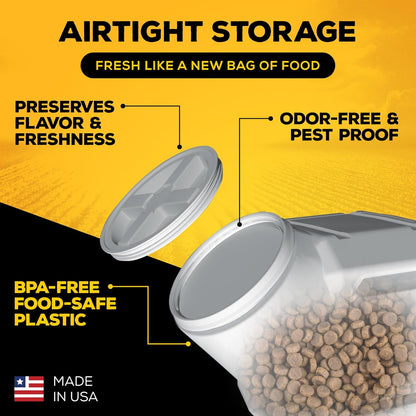 Gamma2 Vittles Vault Stackable Dog Food Storage Container with Sealing Lid, Up to 60 lbs Dry Pet Food Storage Container, USA-Made - [14.5" L x 19" H]