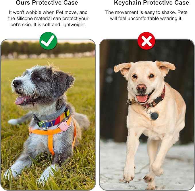 DDJ Cat Collar Case for Life360 Tile Sticker Tracker, 2-Pack Silicone Anti-Lost Protective Cover for Life 360 Tile Sticker Holder for Dog/Pet Collars, Durable, Easy Installation, Lightweight, Pink