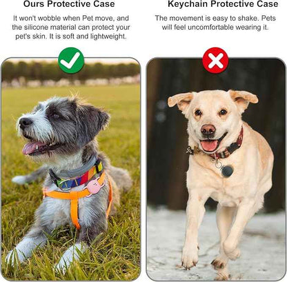 DDJ Cat Collar Case for Life360 Tile Sticker Tracker, 2-Pack Silicone Anti-Lost Protective Cover for Life 360 Tile Sticker Holder for Dog/Pet Collars, Durable, Easy Installation, Lightweight, Pink