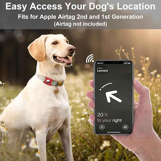 SANKALA Waterproof Airtag Case for Dog Collar, [1 Pack] Airtag Dog Collar Holder, TPU & Silicone Full Body Covered Anti-Lost Apple Air Tag Holder Protective Airtag Case for Pet Collar, Red