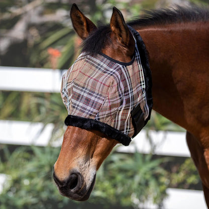 Kensington KPP Fly Mask with Fleece Trim, Deluxe Black Plaid, X-Large