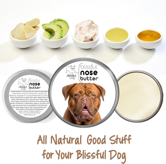 The Blissful Dog Dogue De Bordeaux Nose Butter, Versatile Dog Nose Balm for Dry Nose, Handcrafted Nose Moisturizer, Easy-to-Apply Dog Essentials, Unscented, 2 oz.