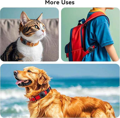 2 Pack for Airtag Dog Collar Holder,IPX8 Waterproof for air Tags-2 Pack,for Apple GPS Tracker Accessories丨Compatible with Apple AirTags丨Fits≤ 1.2" Width Collar for Dog cat Pets（Black+Blue）