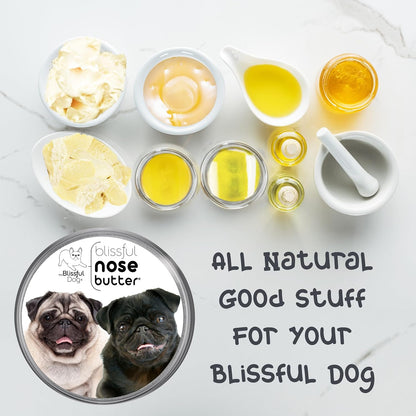 The Blissful Dog Pug Duo Unscented Nose Butter - Dog Nose Butter, 16 Ounce