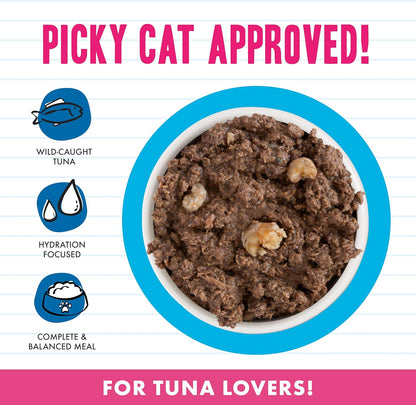 Weruva BFF Minced Natural Wet Cat Food, Tuna and Shrimp Sweethearts in Gravy, 3oz Can, Pack of 24