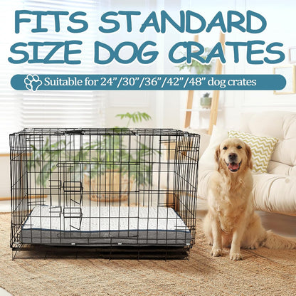 EMPSIGN Reversible Cool and Warm Dog Bed for Crate Pad, Pet Beds with Washable and Removable Cover, Dog Crate Beds Sleeping Mats, Beds for Dogs Crate for Large Medium Small Dogs, Grey