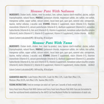 Fancy Feast Gems Pate Cat Food Mousse and a Halo of Savory Gravy Wet Cat Food Variety Pack - (Pack of 12) 4 oz. Boxes