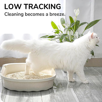 FUKUMARU Tofu Cat Litter, 100% Natural Ingredients Litter, Flushable, Dust Free, Quick Clumping, Lightweight, Low Tracking Cat Litter Pellets, Effective Odor Control, Unscented, 18 LBS (3 Packs)