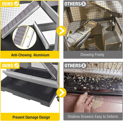 Aivituvin Ferret Cage Chinchilla Cage for Rat,Lizard,Squirrel, Chameleon,Gerbils and Other Small Animals