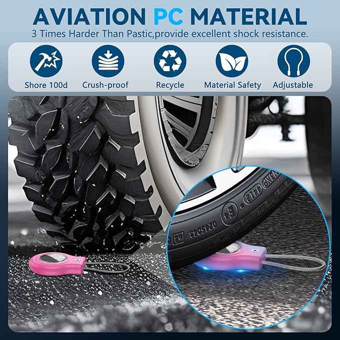Waterproof Airtag Holder,4 Pack Airtag Case with Secure Lock,Airtags Keychain for Apple Air tags,Anti-Lost Protective Case Air tag Accessories for GPS Tracker Luggage,Bag,Key,Pet-Black/White/Pink/Blue
