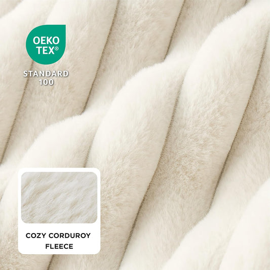 Bedsure Orthopedic Dog Beds Large Sized Dog, Waterproof Memory Foam Pet Bed with Sides, Non-Slip Bottom and Egg-Crate Foam Large Pet Couch Sofa with Washable Removable Corduroy Cover, Cream