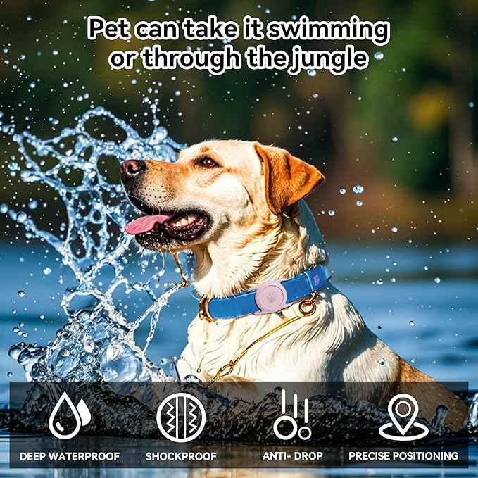 2 Pack for Airtag Dog Collar Holder,IPX8 Waterproof for air Tags-2 Pack,for Apple GPS Tracker Accessories丨Compatible with Apple AirTags丨Fits≤ 1.2" Width Collar for Dog cat Pets(Pink)