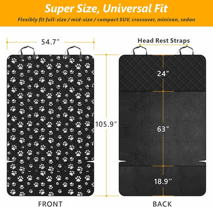 F-color SUV Cargo Liner for Dogs, Upgraded Extra Large Water Resistant Pet Cargo Cover Dog Seat Cover Mat for SUV Sedans Vans with Bumper Flap Protector, Non-Slip, Wear-Proof, Universal Fit, Paw Print - Pawvie