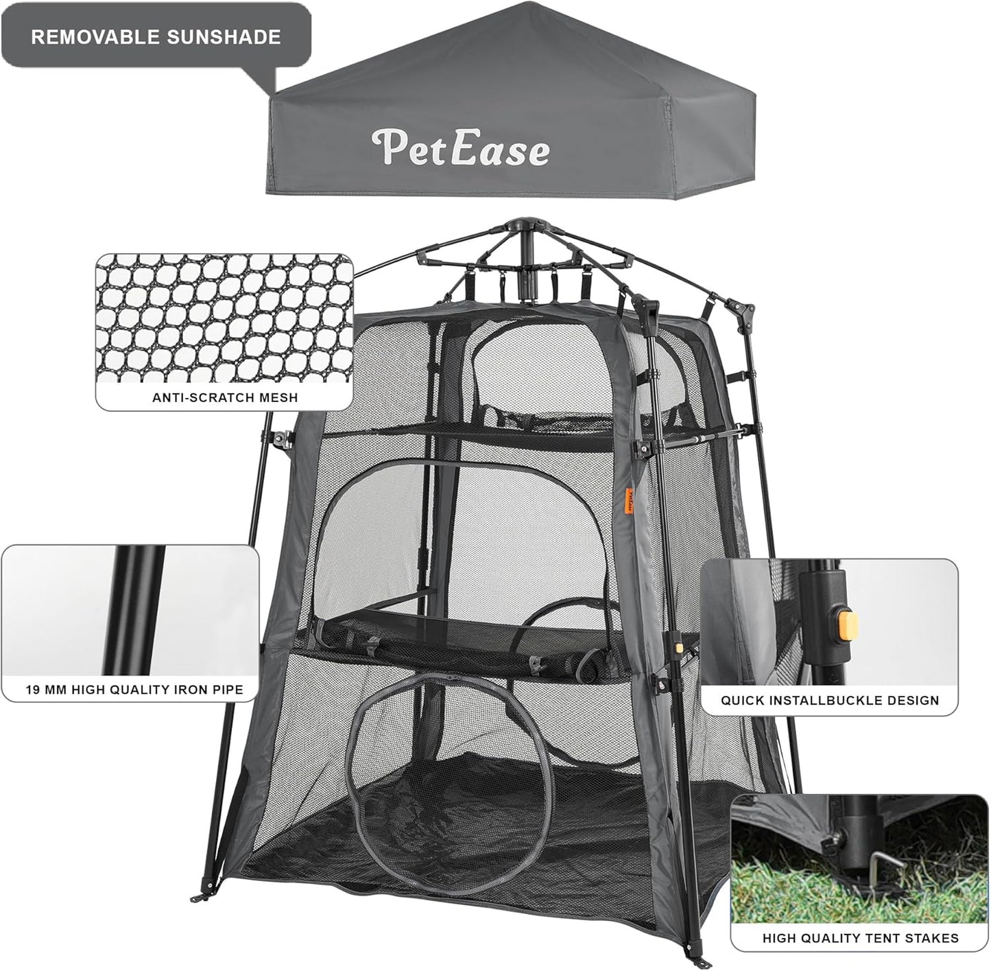 Cat Tower Tent,Outdoor Patio Cat Enclosures with Breathable Mesh,Indoor Playpen Portable Exercise Tent